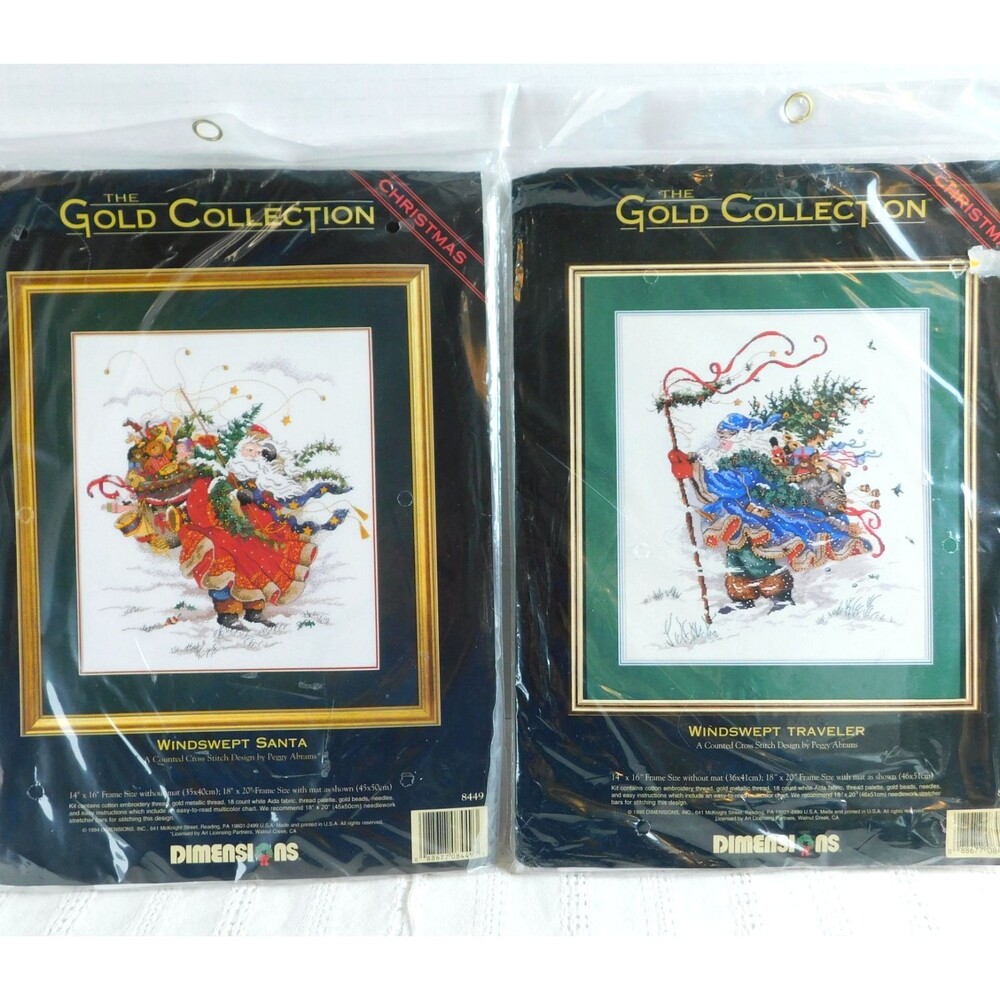 Dimensions Windswept Santa & Traveler Cross Stitch Kit, Gold Coll NIP Lot of 2 - Picture 13 of 13